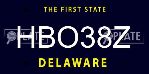 HBO38Z Delaware License Plate