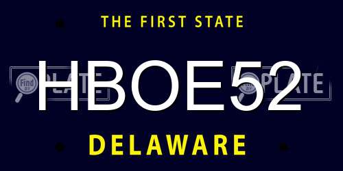 HBOE52 Delaware License Plate