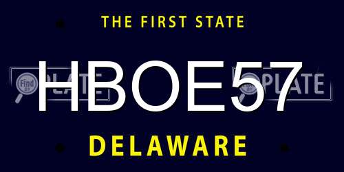 HBOE57 Delaware License Plate
