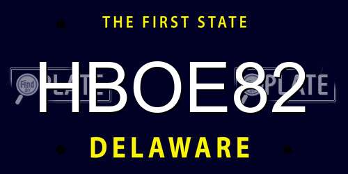 HBOE82 Delaware License Plate
