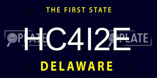 HC4I2E Delaware License Plate