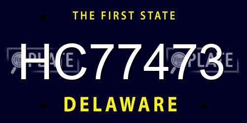 HC77473 Delaware License Plate