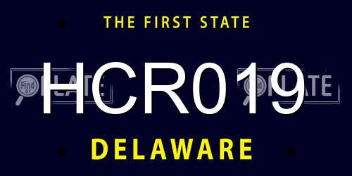 HCR019 Delaware License Plate
