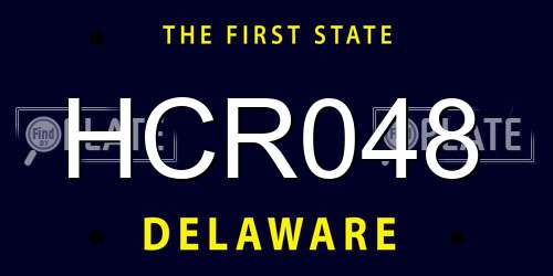 HCR048 Delaware License Plate