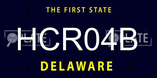 HCR04B Delaware License Plate