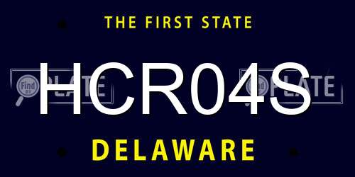 HCR04S Delaware License Plate