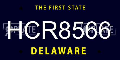 HCR8566 Delaware License Plate