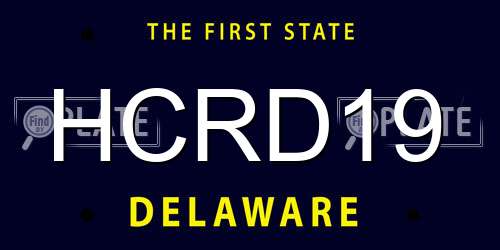 HCRD19 Delaware License Plate