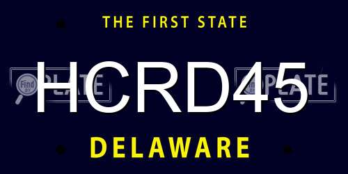 HCRD45 Delaware License Plate