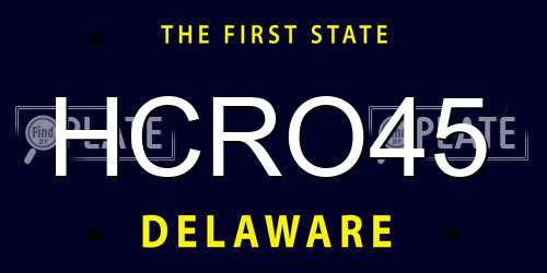 HCRO45 Delaware License Plate
