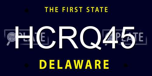 HCRQ45 Delaware License Plate