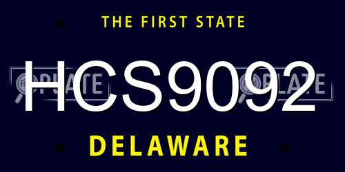 HCS9092 Delaware License Plate