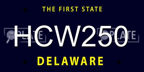 HCW250 Delaware License Plate