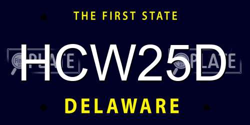 HCW25D Delaware License Plate