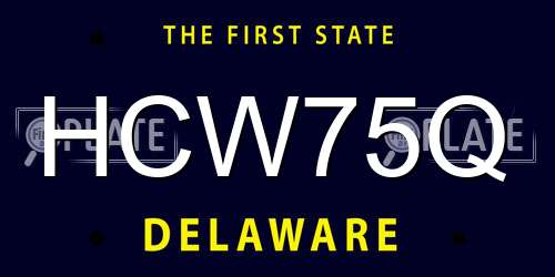 HCW75Q Delaware License Plate