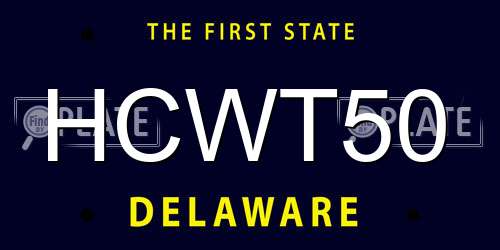 HCWT50 Delaware License Plate
