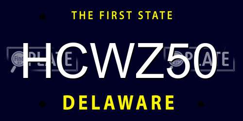 HCWZ50 Delaware License Plate