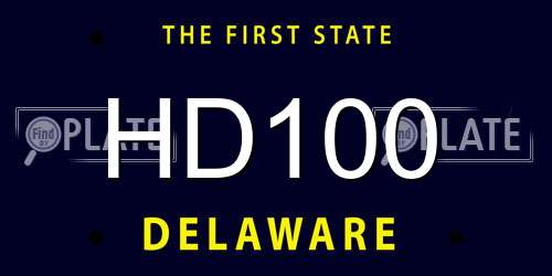HD100 Delaware License Plate