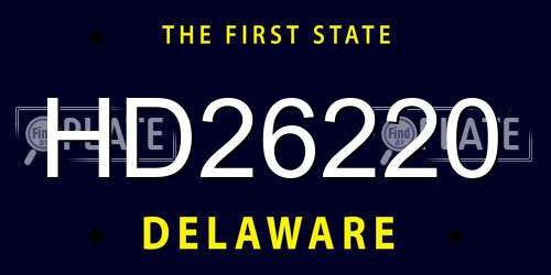 HD26220 Delaware License Plate