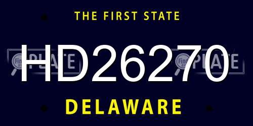 HD26270 Delaware License Plate