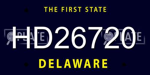HD26720 Delaware License Plate