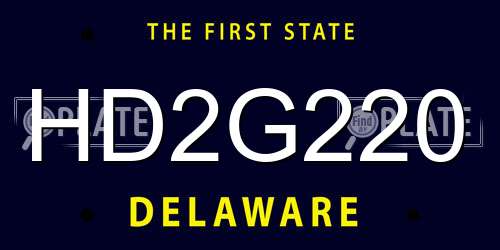 HD2G220 Delaware License Plate