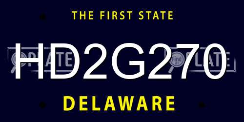 HD2G270 Delaware License Plate