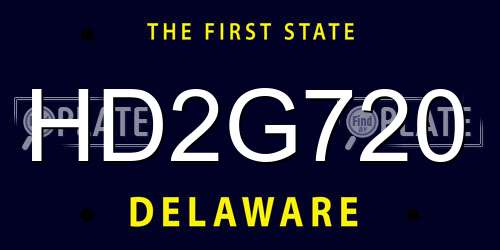 HD2G720 Delaware License Plate