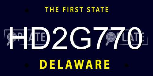 HD2G770 Delaware License Plate
