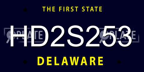 HD2S253 Delaware License Plate