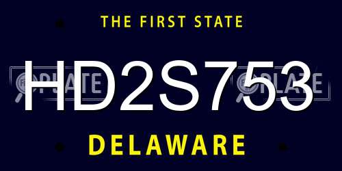 HD2S753 Delaware License Plate