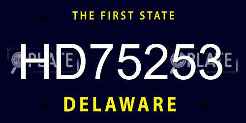 HD75253 Delaware License Plate