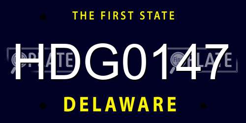 HDG0147 Delaware License Plate