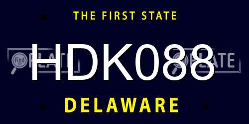HDK088 Delaware License Plate