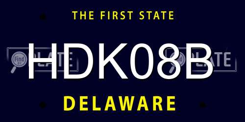 HDK08B Delaware License Plate