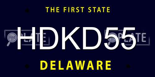 HDKD55 Delaware License Plate