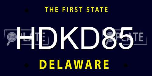 HDKD85 Delaware License Plate