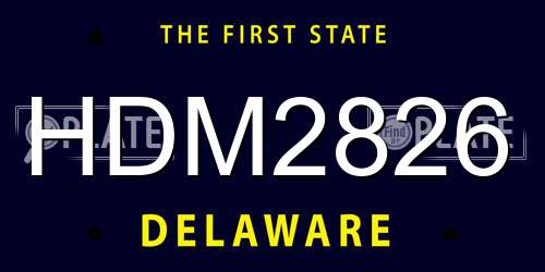 HDM2826 Delaware License Plate