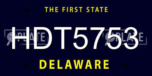 HDT5753 Delaware License Plate