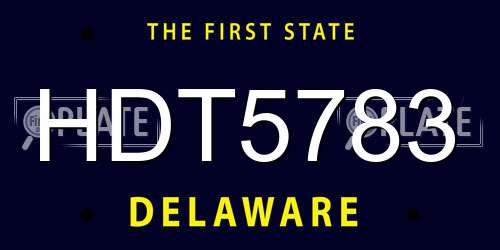 HDT5783 Delaware License Plate