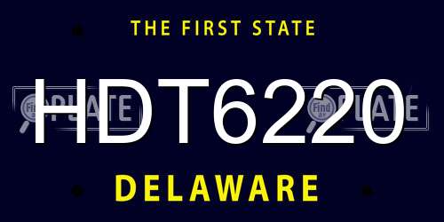 HDT6220 Delaware License Plate