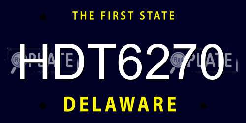 HDT6270 Delaware License Plate