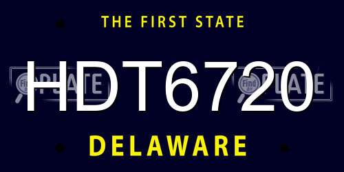 HDT6720 Delaware License Plate