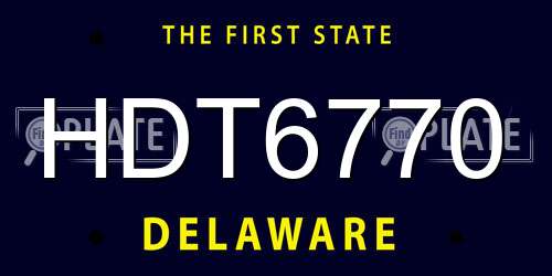HDT6770 Delaware License Plate