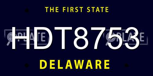 HDT8753 Delaware License Plate