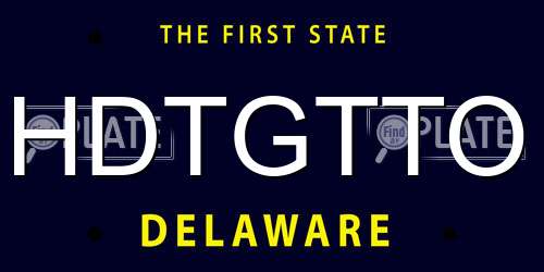 HDTGTTO Delaware License Plate
