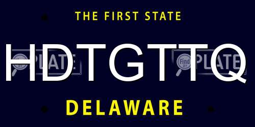 HDTGTTQ Delaware License Plate