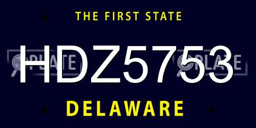 HDZ5753 Delaware License Plate