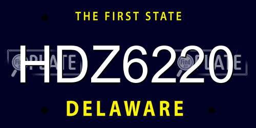 HDZ6220 Delaware License Plate