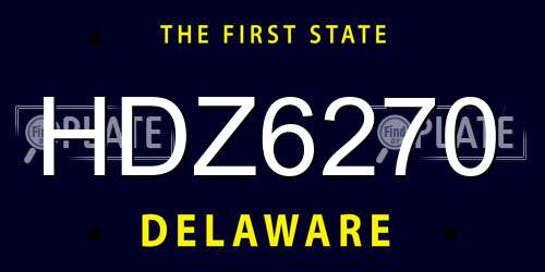HDZ6270 Delaware License Plate